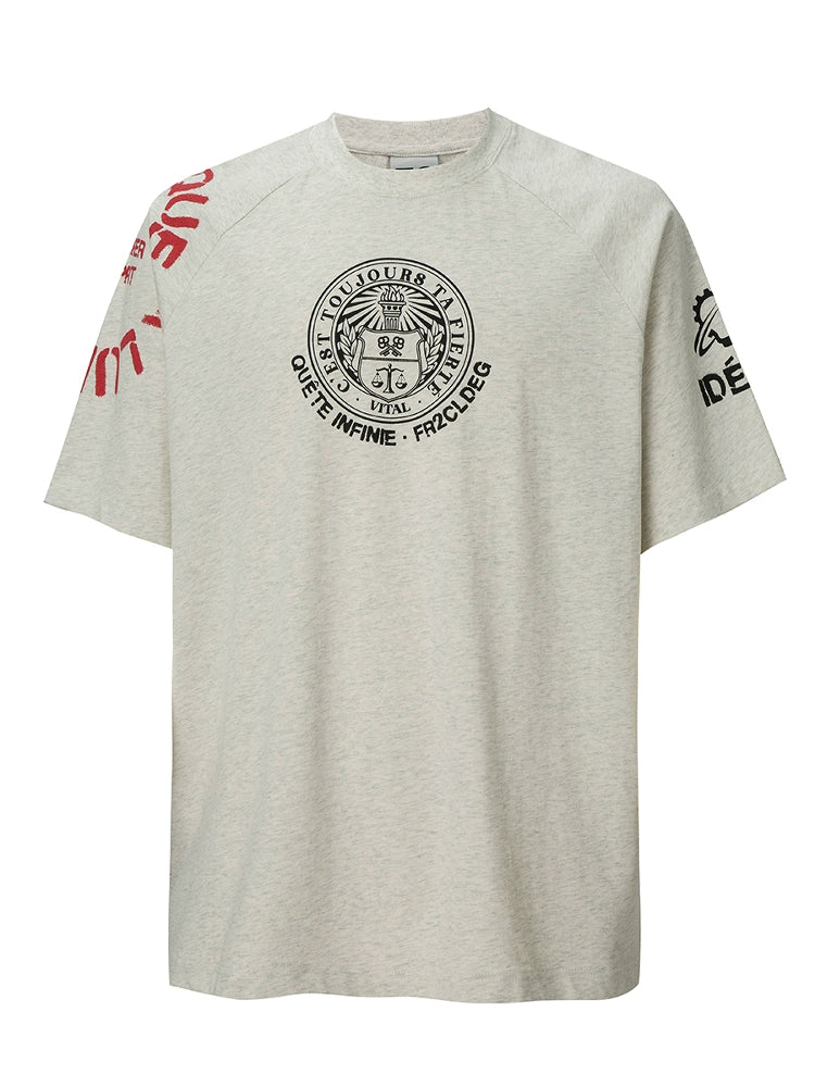 F2CE Vintage Rough Sleeve Trend Printed Tee