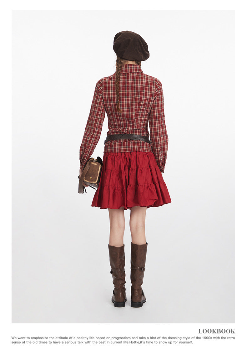 Nariele Vintage Plaid Long Sleeve Shirt