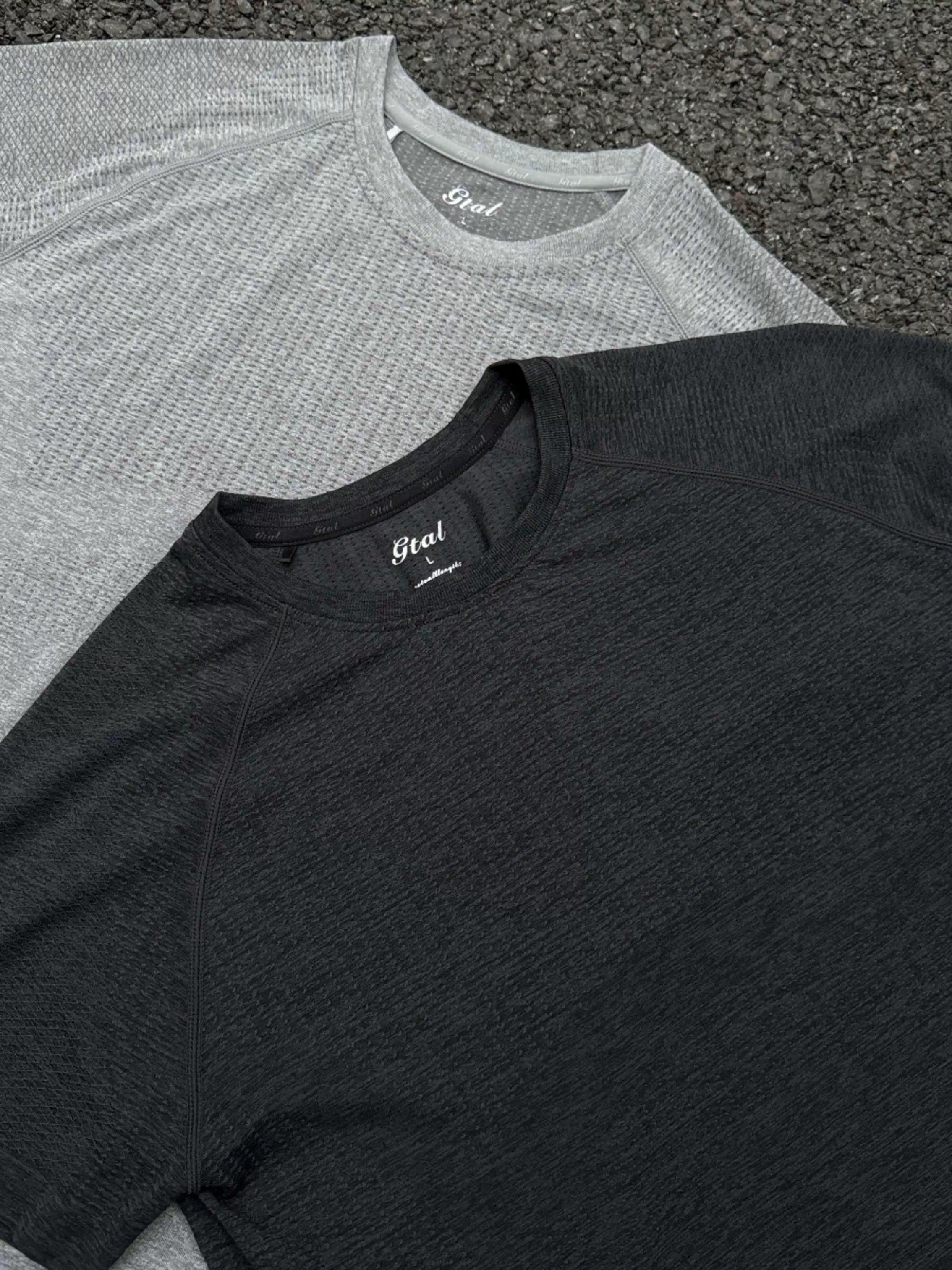 GTAL Quick Drying Fitness Elastic Slim Fit Crew Neck Tee