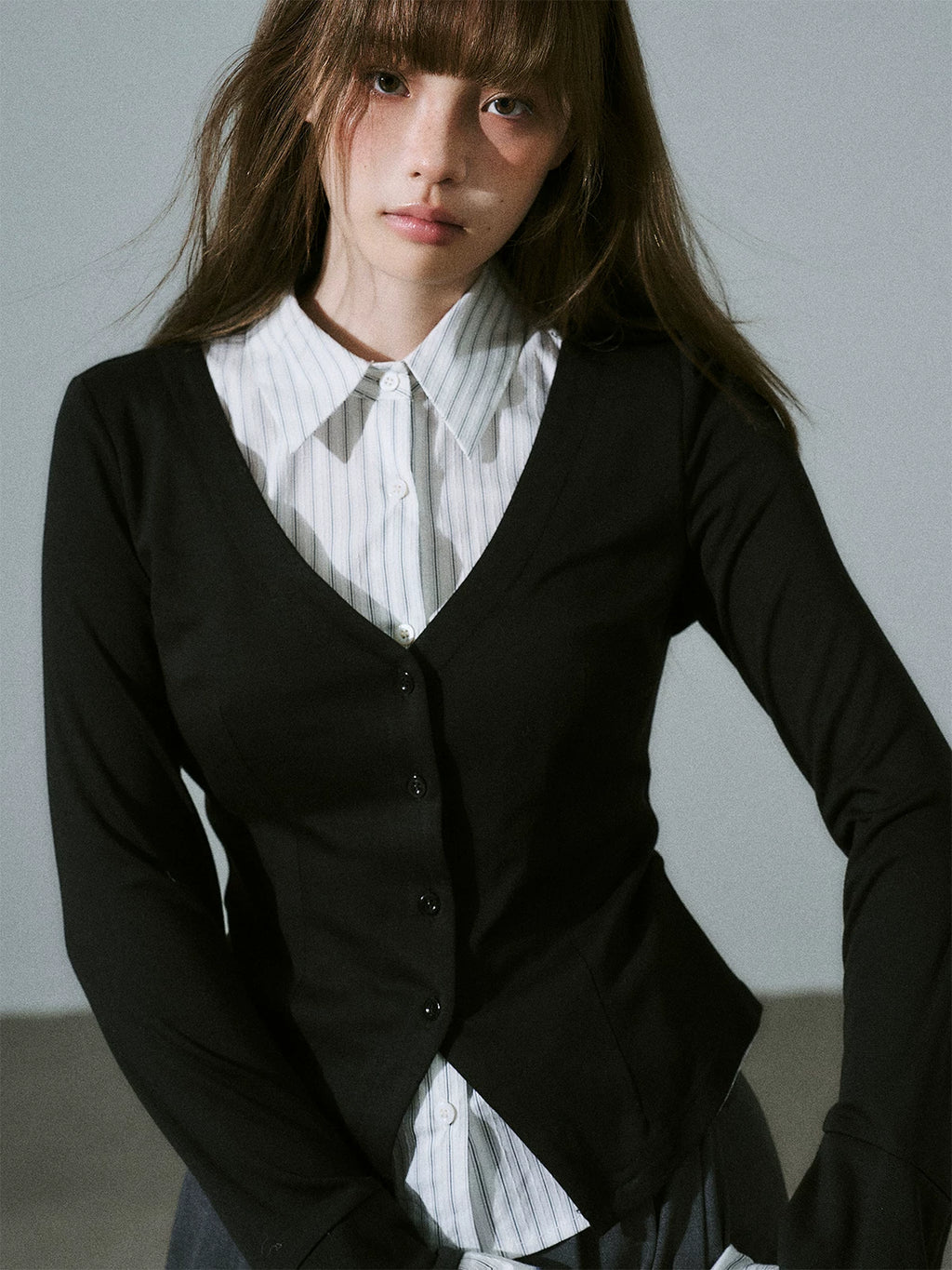 LOST FOREST Stacked Striped Base Casual Long Sleeve