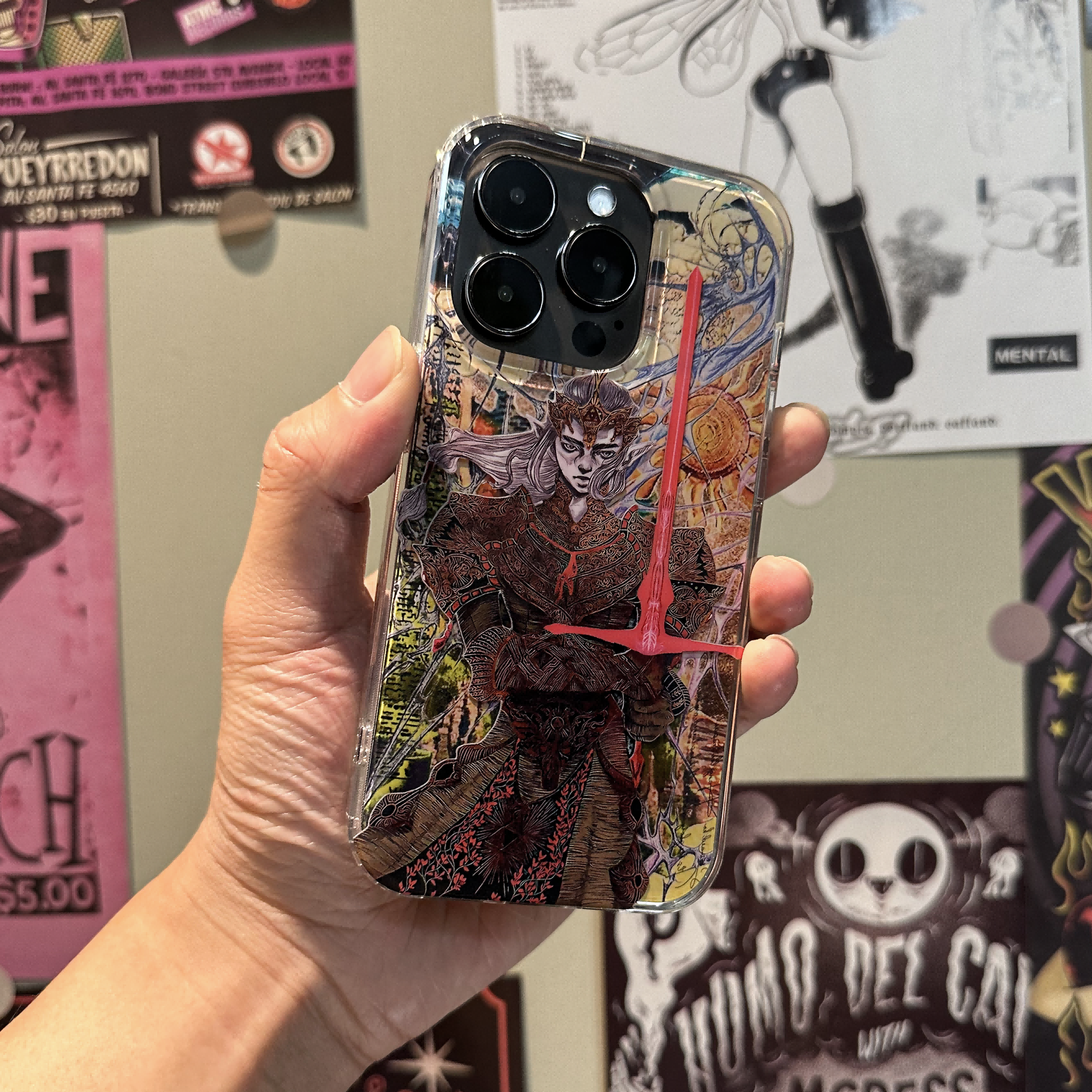 Violet "REDSWORD" IMD double-layer printing splicing iPhone Case