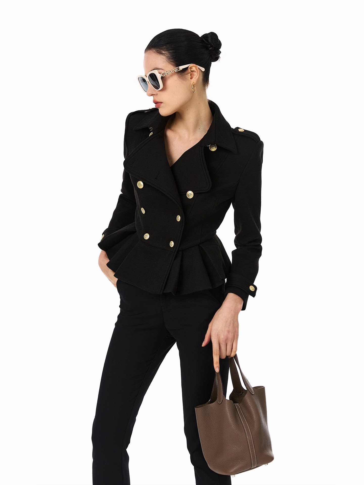 FINDYAWINGS Double-breasted Woolen Blazer