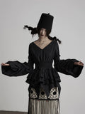 INDULGE Pleated Waist Large V-neck Shirt