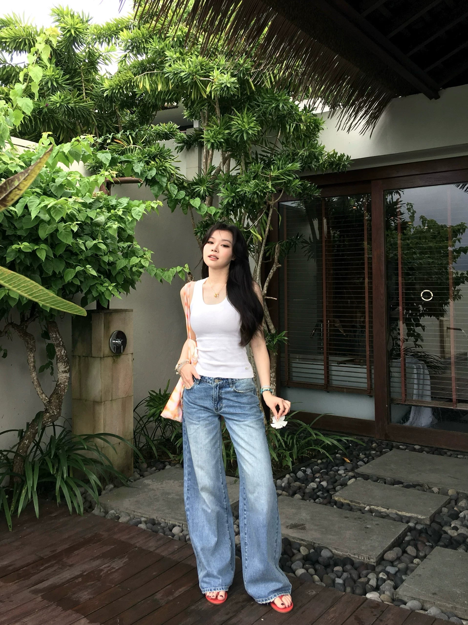 Popchee High Waist Wide Leg Jeans