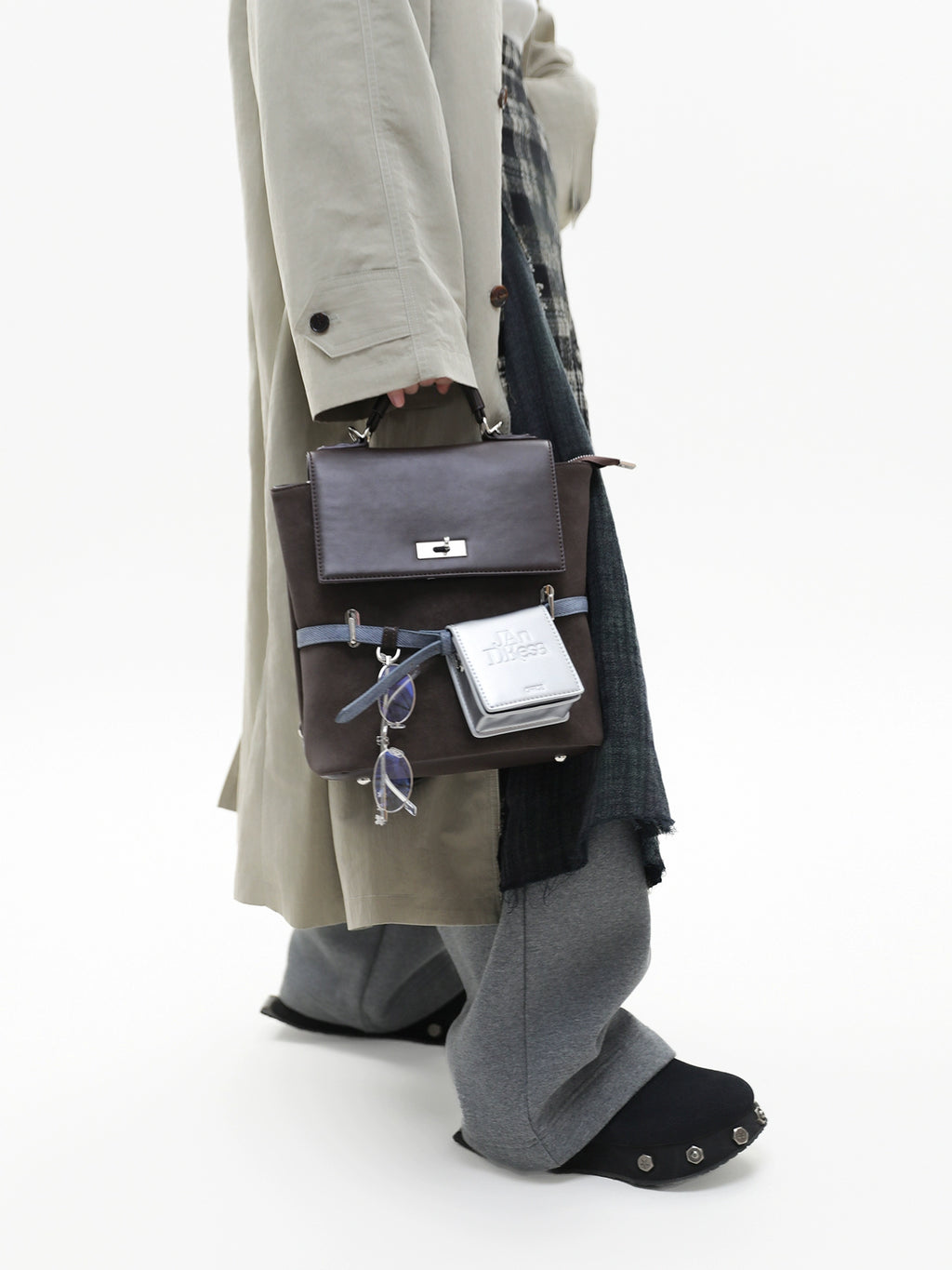 JANDRESS Vintage College Contrast Crossbody Backpack