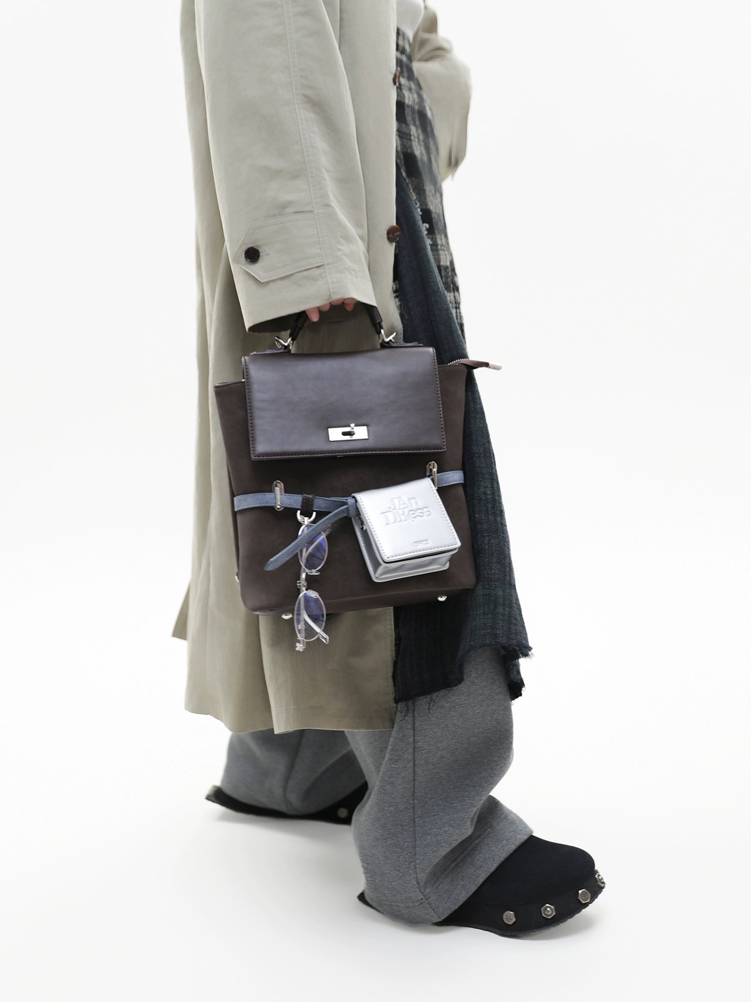 JANDRESS Vintage College Contrast Crossbody Backpack