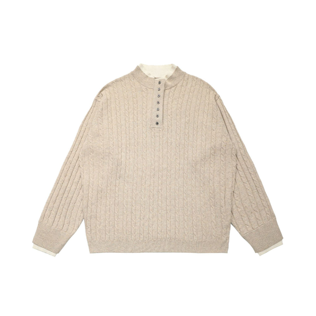 CHANYOOU Vintage Fake Two-piece Twist Knitted Sweater
