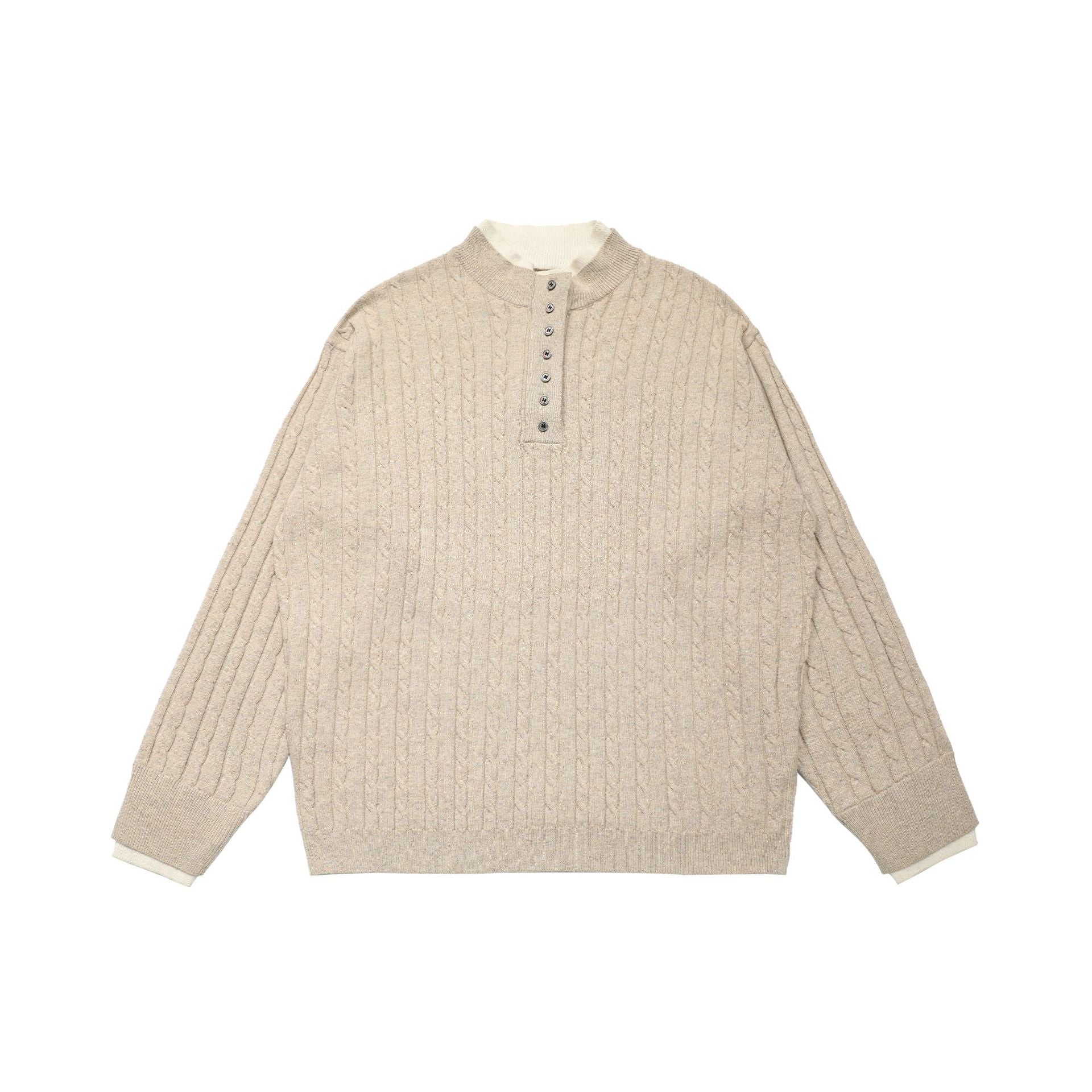 CHANYOOU Vintage Fake Two-piece Twist Knitted Sweater