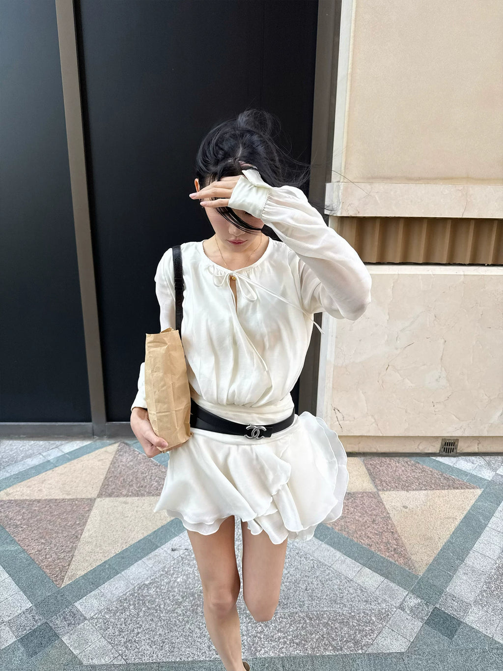 YOUNG KYLIN Temperament Waist Dress
