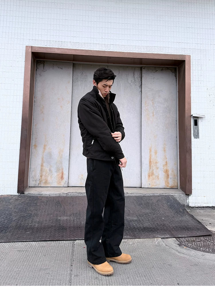 ZOZOFOREST Fleece Stiff Washed Casual Pants