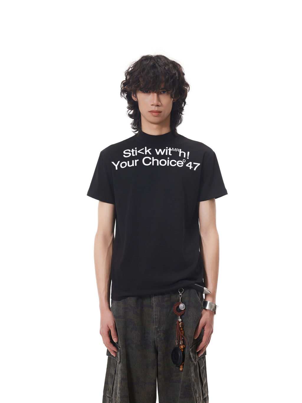 BTSG turtleneck front shoulder fit Slim Tee