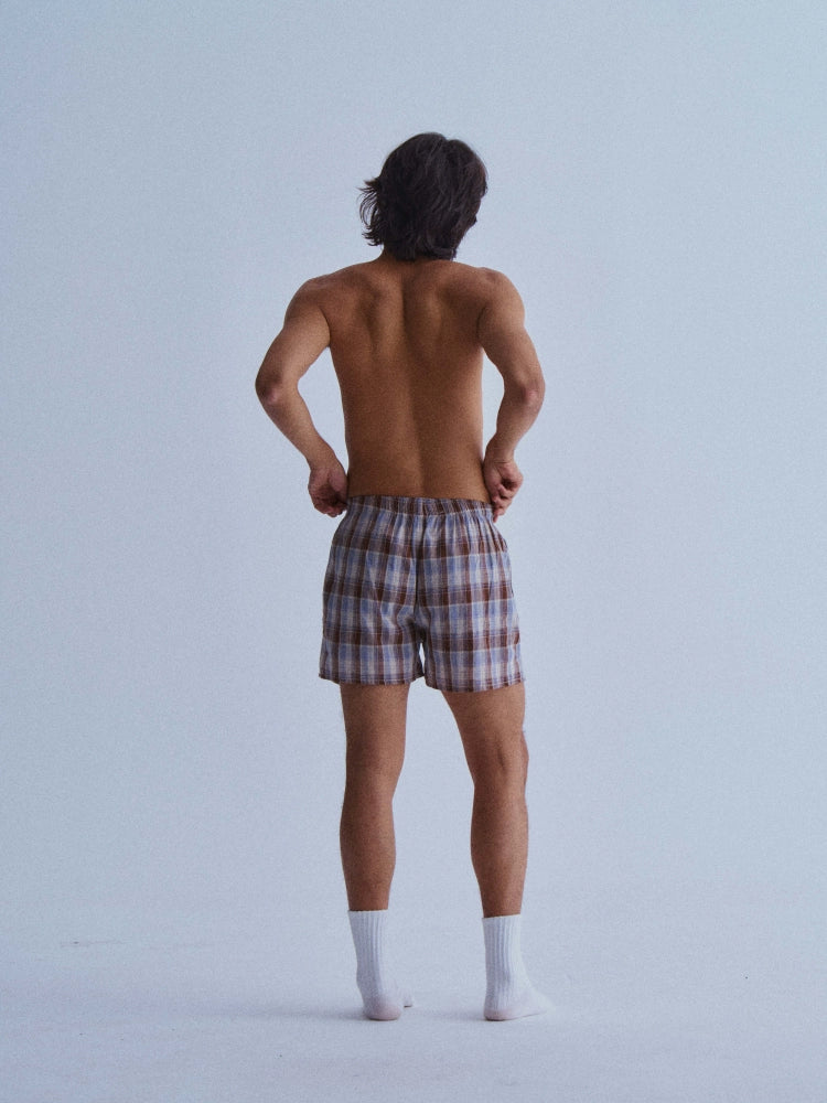 LIBERAFIT Knitted Plaid Cotton Boxer Shorts