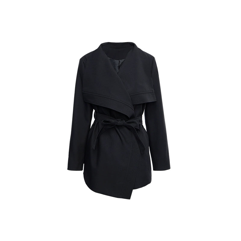 Audwyn Loose and Thin Lace-up Waist Suit Coat