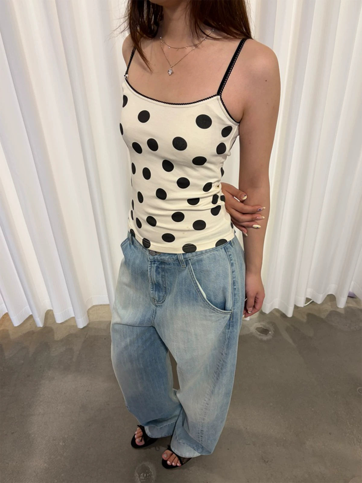 InsGale Slim Fit Polka Dot Sling Vest