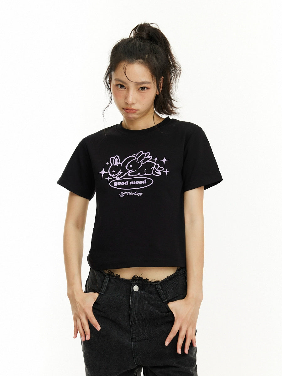 UnderStress Running Rabbit Short Printed Tee