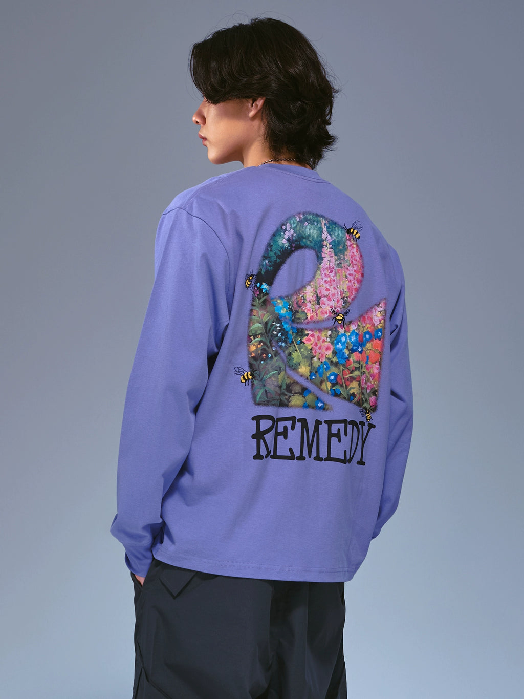 Remedy Flower Sea Insect Embroidery Loose Casual Long Sleeve