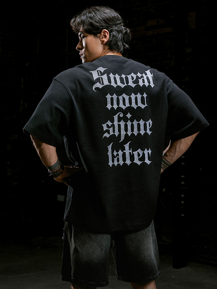 MuscleDog Waffle Casual Loose Fitness Tee