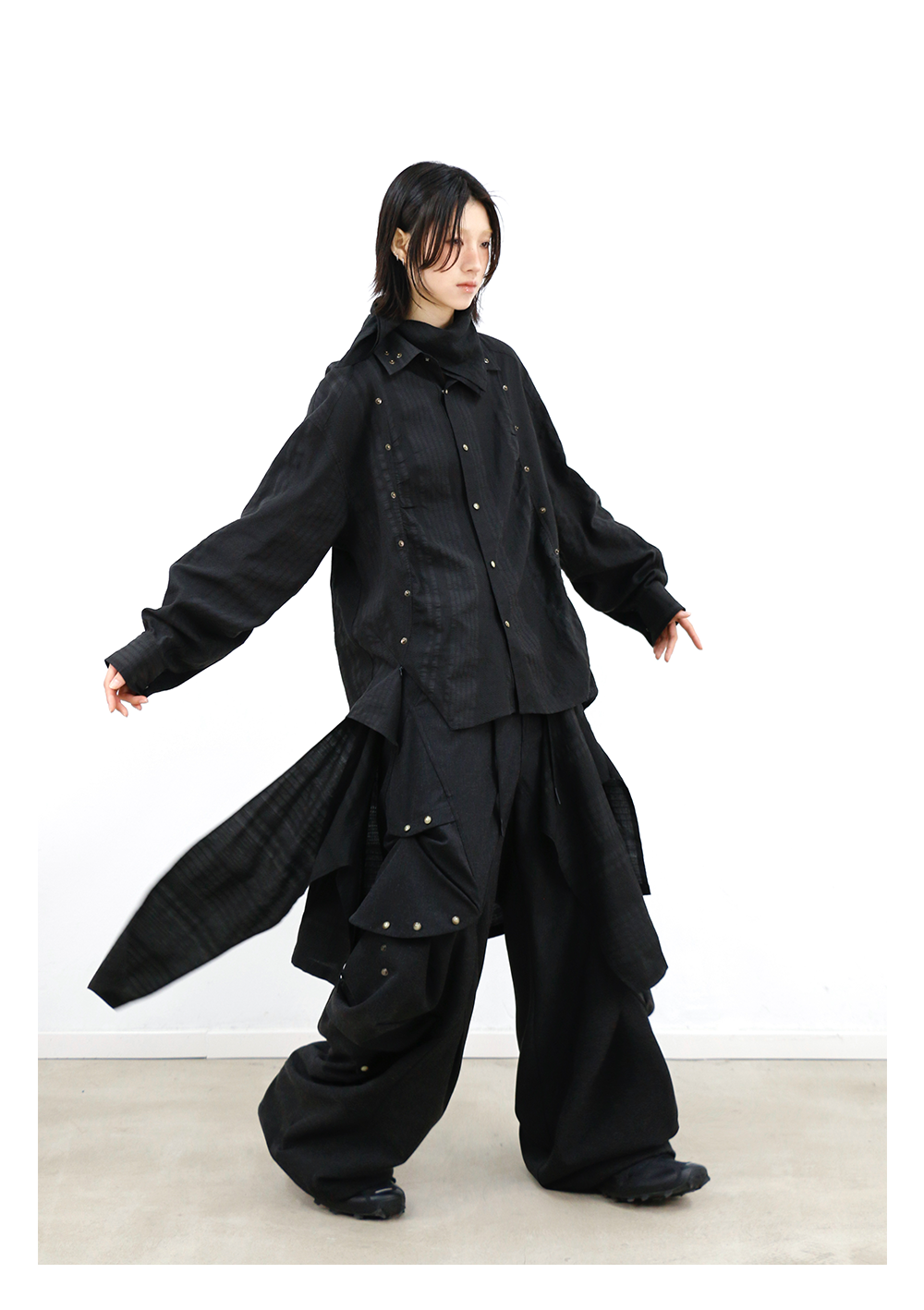 RELABEL Multi-pocket Removable Fart Curtain Loose Trousers