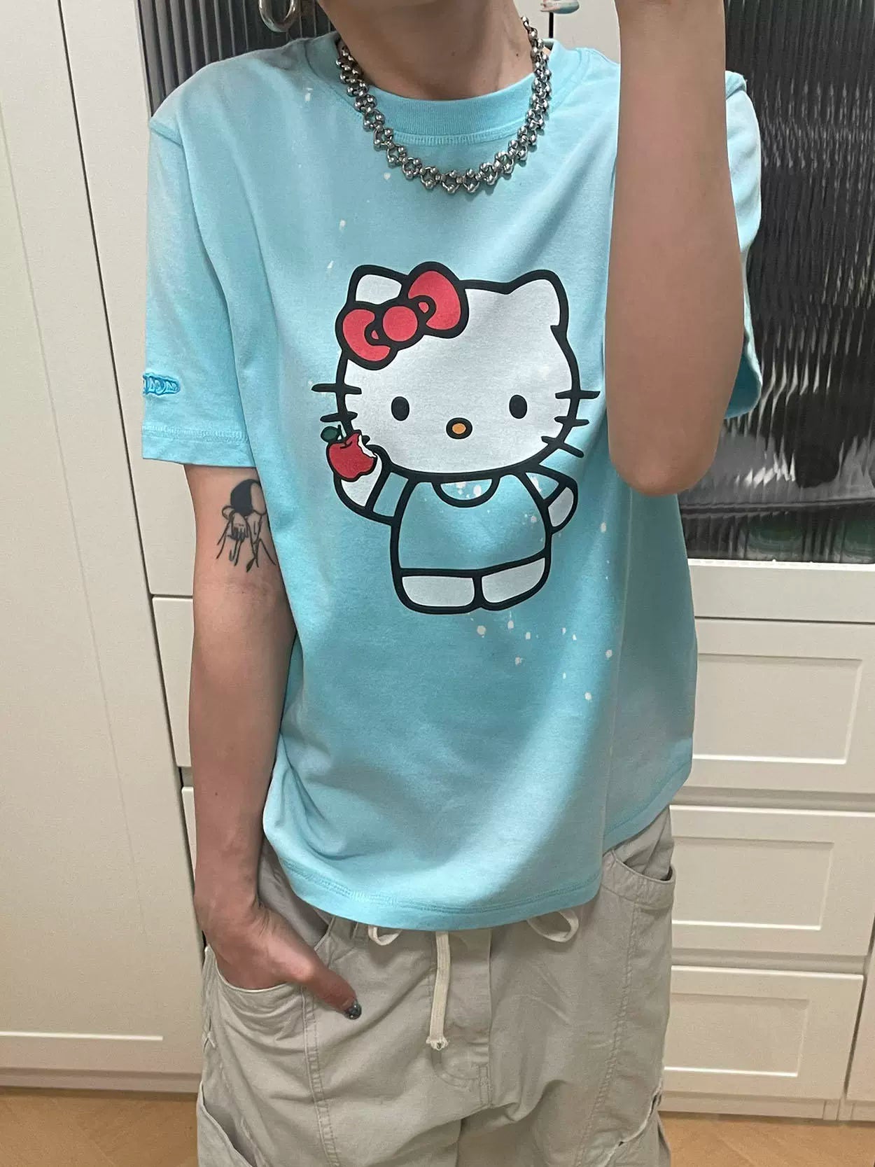 MMBBT Cute Apple Cat Inkjet Printing Tee
