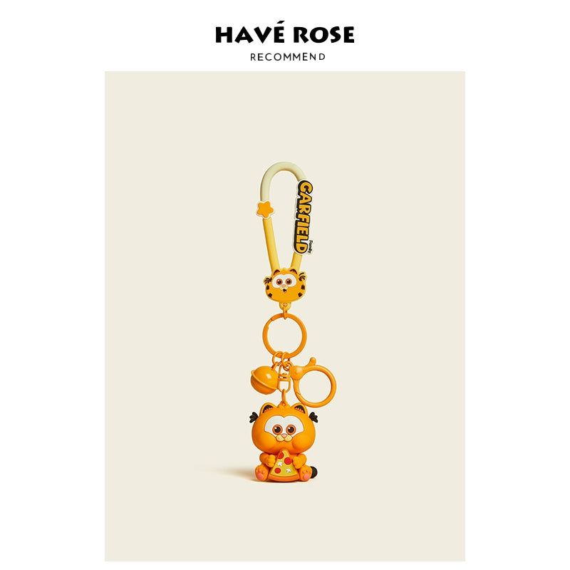 HAVEROSE Garfield Car Keychain Pendant