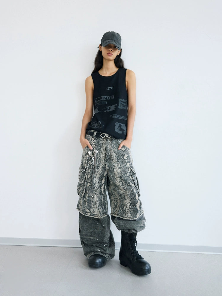 PEOPLESTYLE Graffiti Pit Strip Knitted Vest