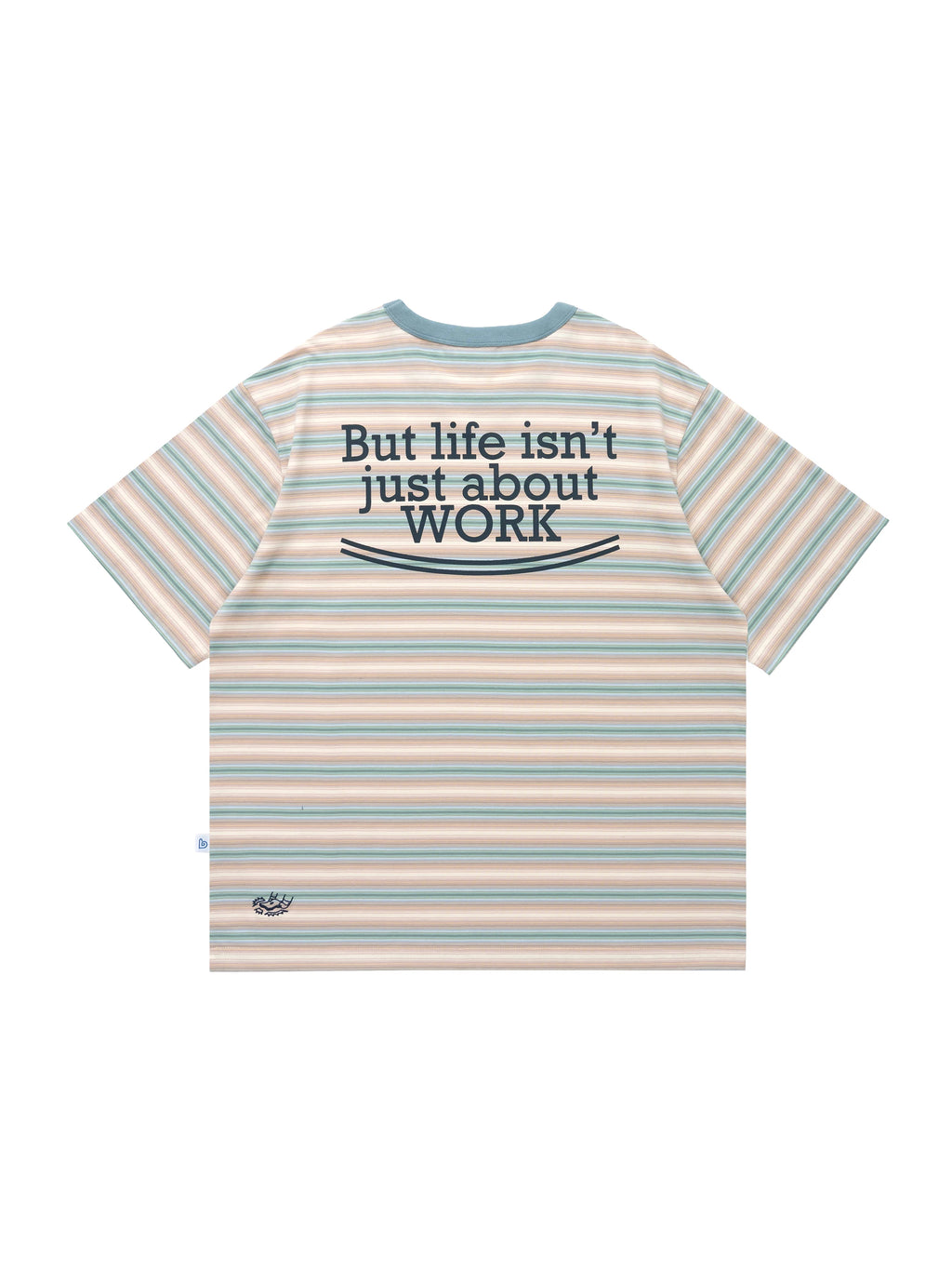 BENT IDEA Versatile Letter Print Striped Tee
