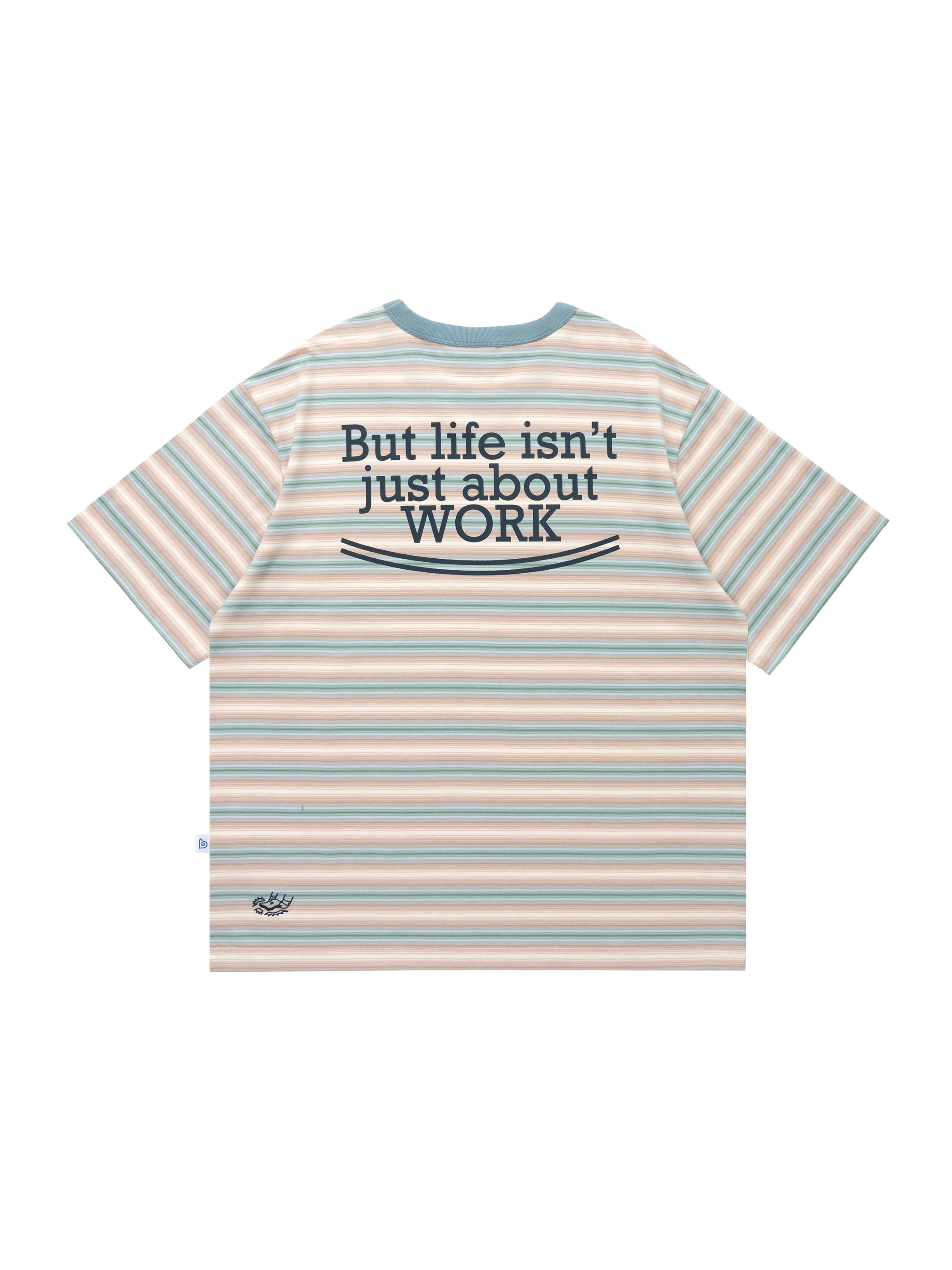BENT IDEA Versatile Letter Print Striped Tee