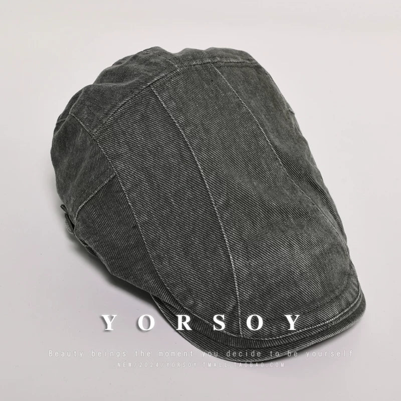 YORSOYI Retro Washed Old Denim Cap