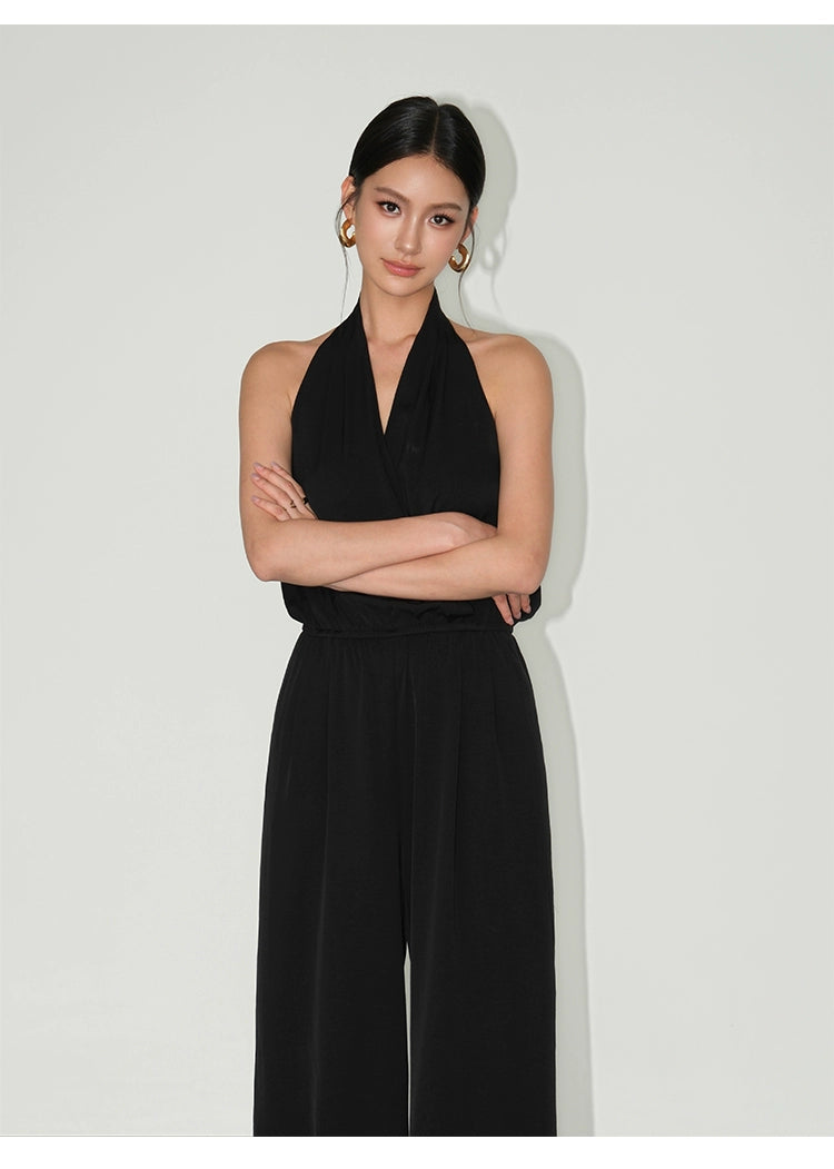NEVA HUV Neck-hanging Sleeveless Jumpsuit