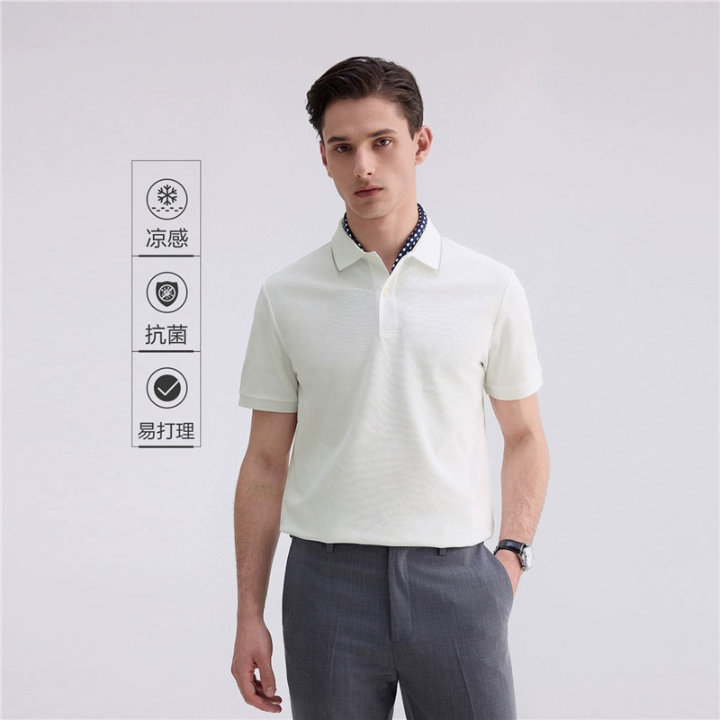 Giordano Cool Antibacterial Contrasting Lapel Tee
