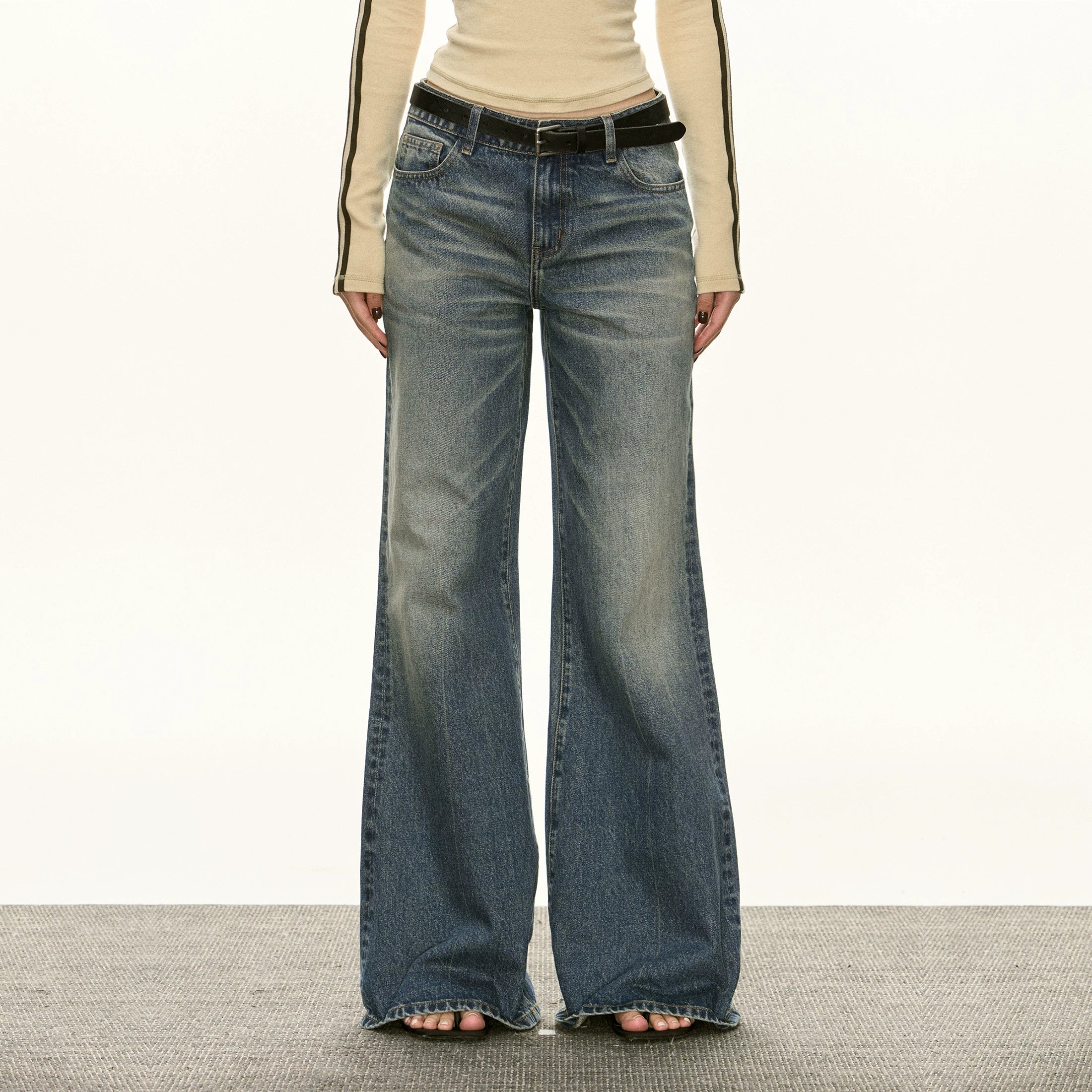 Ariseism Vintage Wide Leg Casual Jeans
