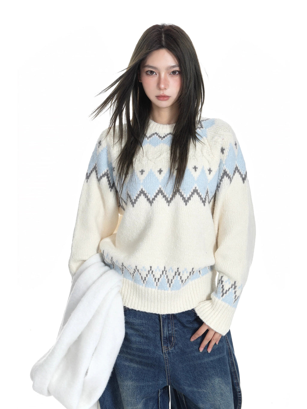 KDASE Retro Lazy Soft Waxy Oversized Knitted Sweater