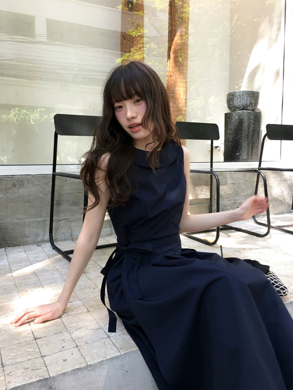 Kano Tie-up Crew Neck Vest Dress