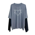 Wetbody Fake Two Casual Versatile Long Sleeves
