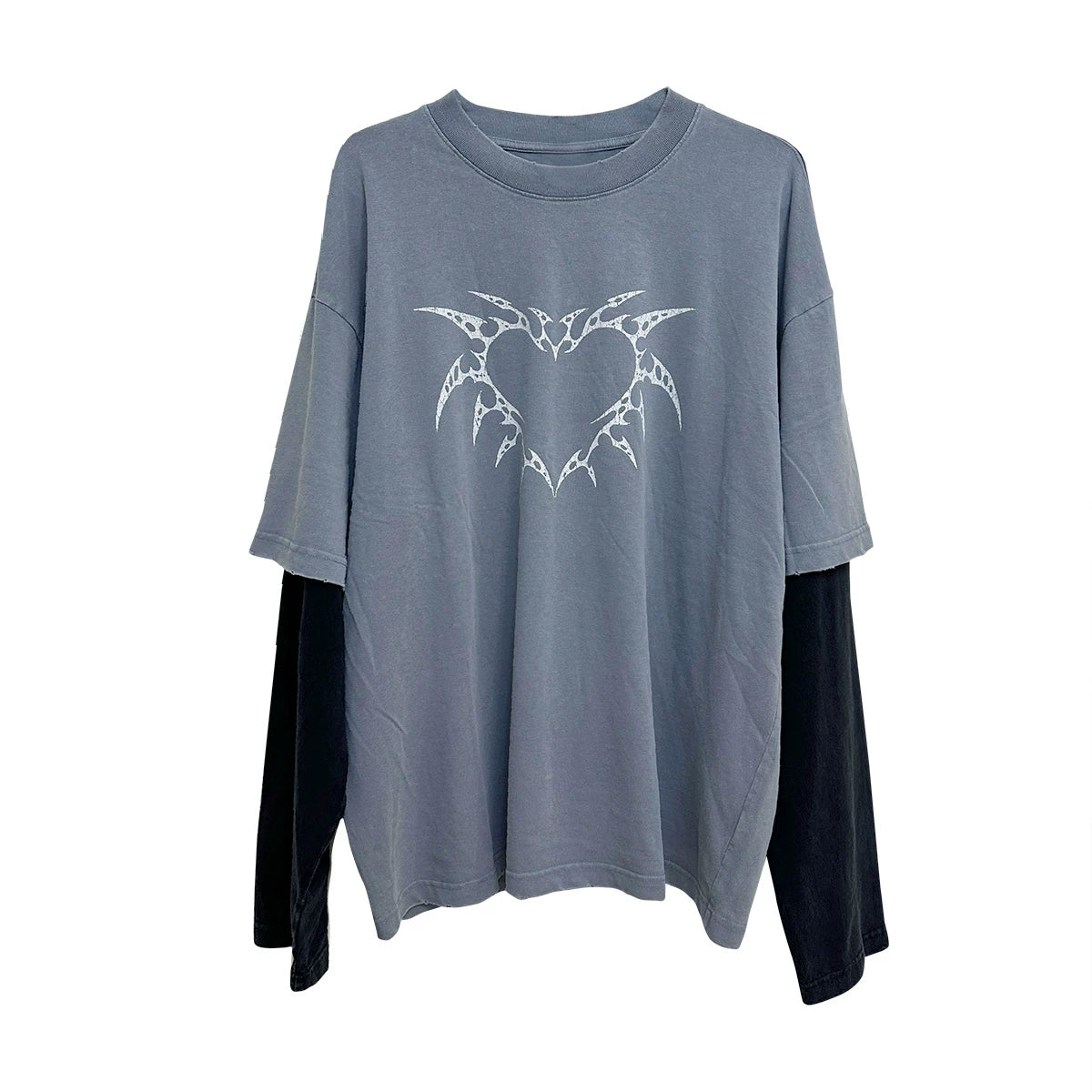 Wetbody Fake Two Casual Versatile Long Sleeves