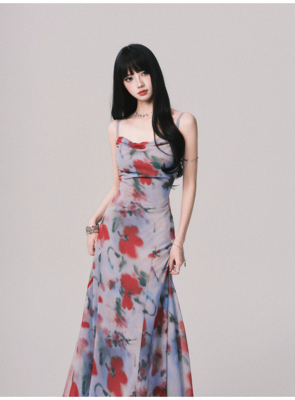 LULUSWINGS Smudge Print Suspender Skirt