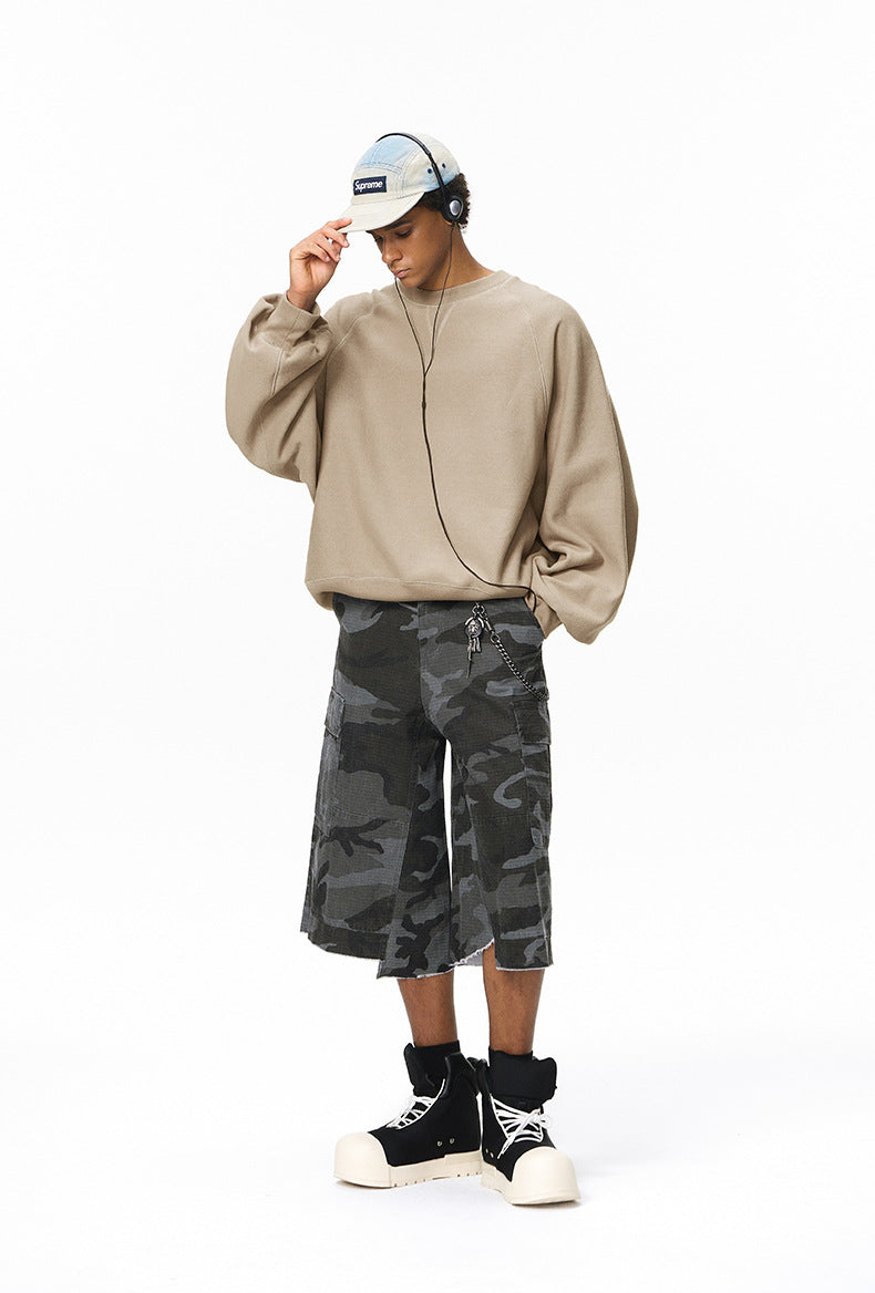 Inflation Lazy Crew Neck Fleece Sweater