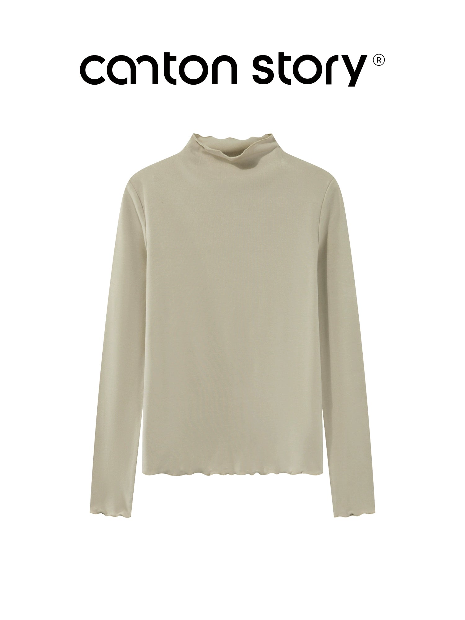 Cantonstory Shoulder Casual Versatile Bottom Shirt