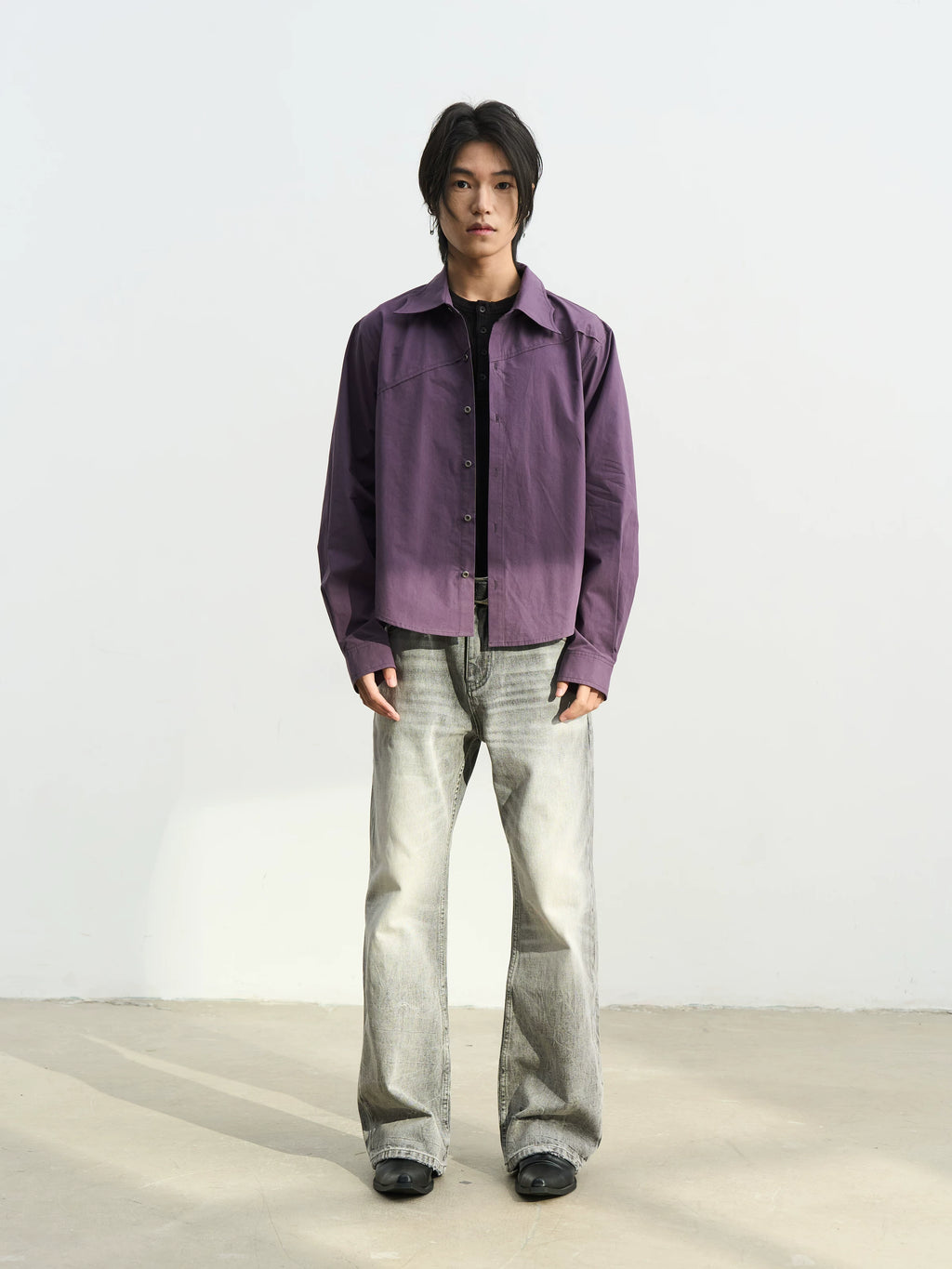 SOUTHFISH Color Matching Micro-straight Jeans