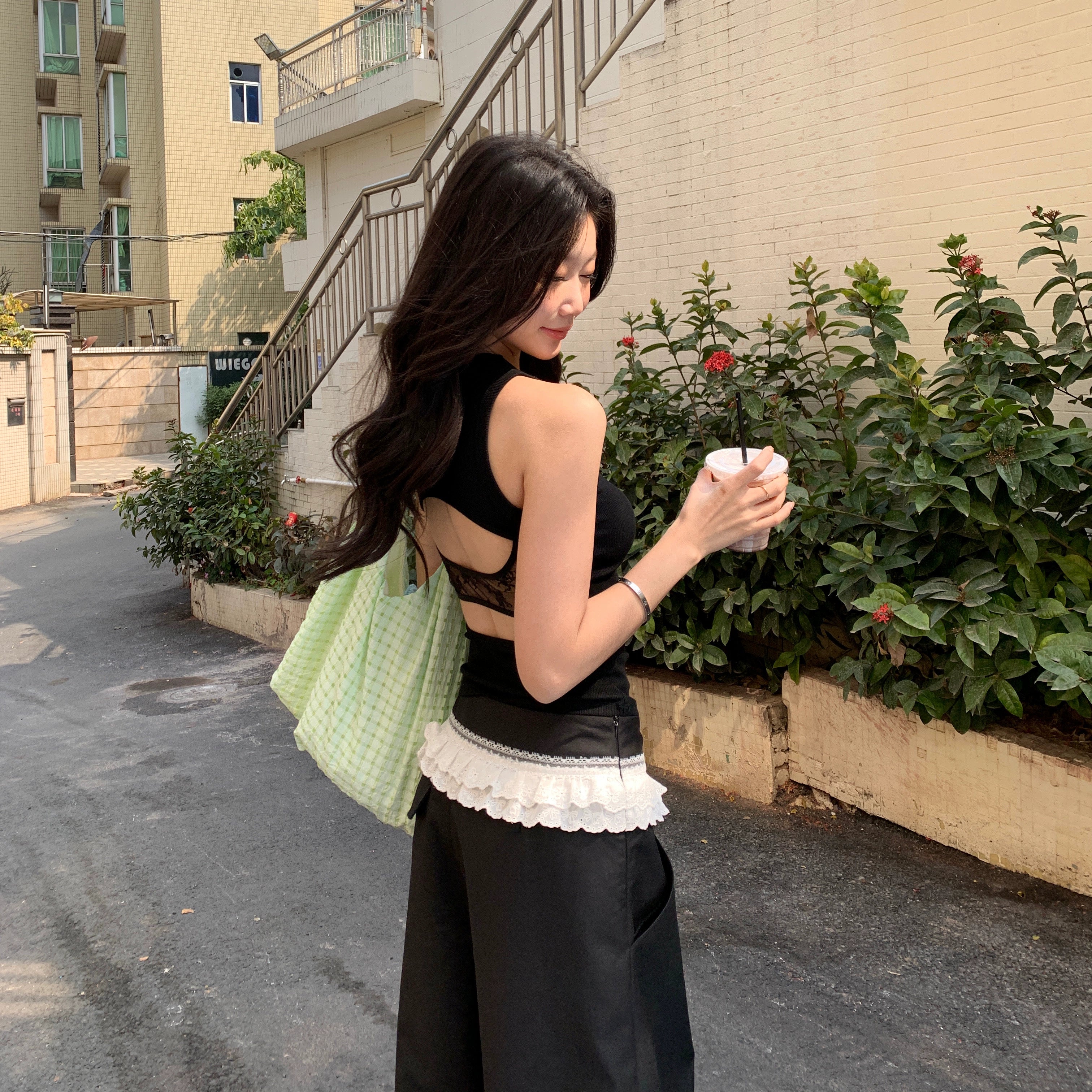 WITHMIN Casual Drape Low-rise Suit Pants