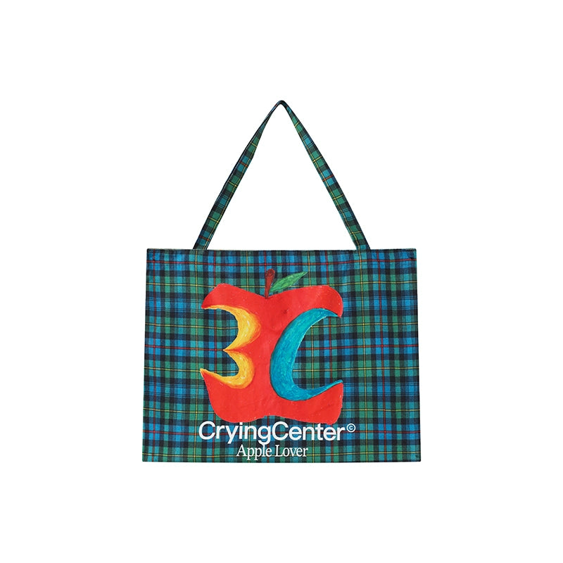 CryingCenter 3C Apple Polka Dot Plaid Canvas Bag Shoulder Bag