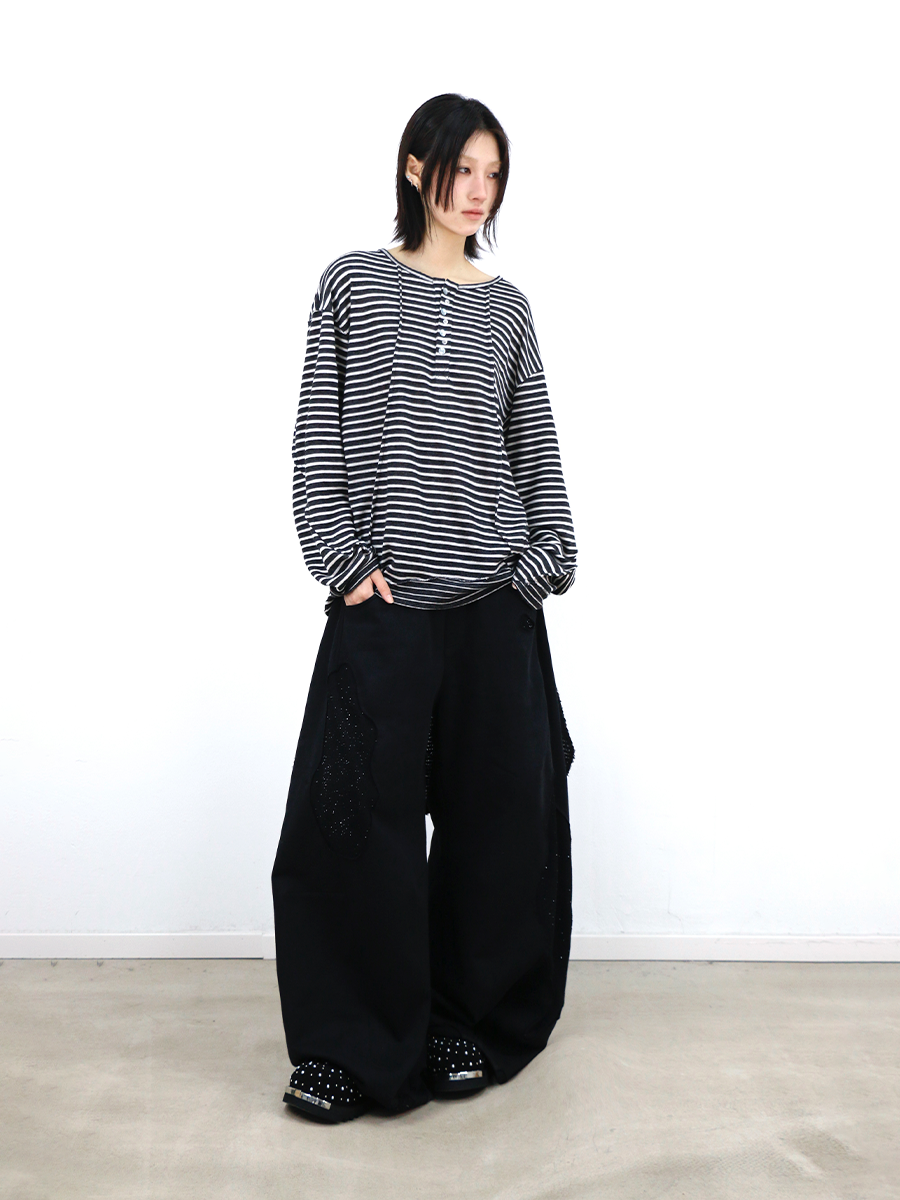 RELABEL Striped Splicing Casual Long Sleeve