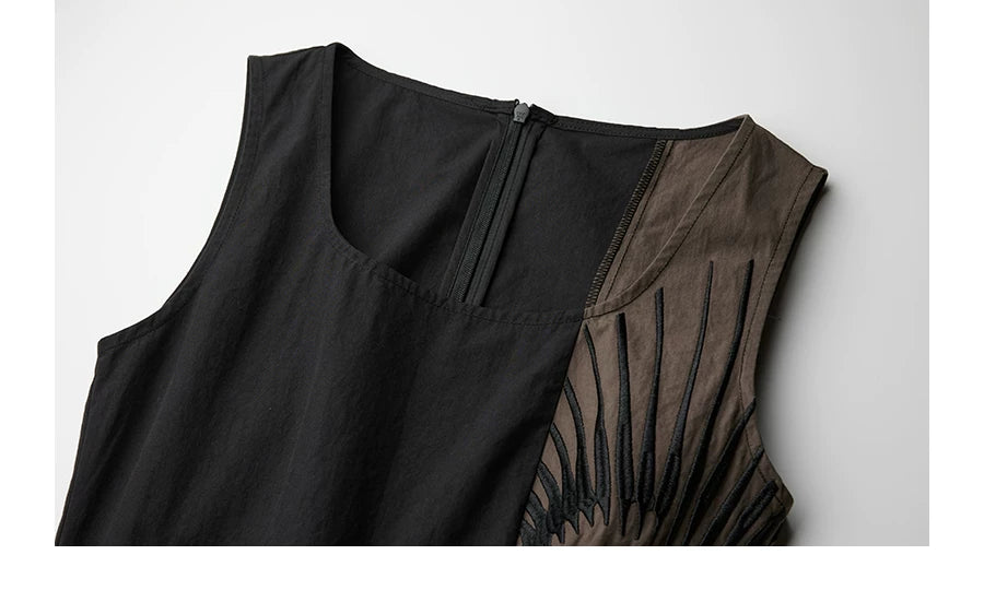 INDULGE Embroidered Square Neck Tank Top Long Skirt