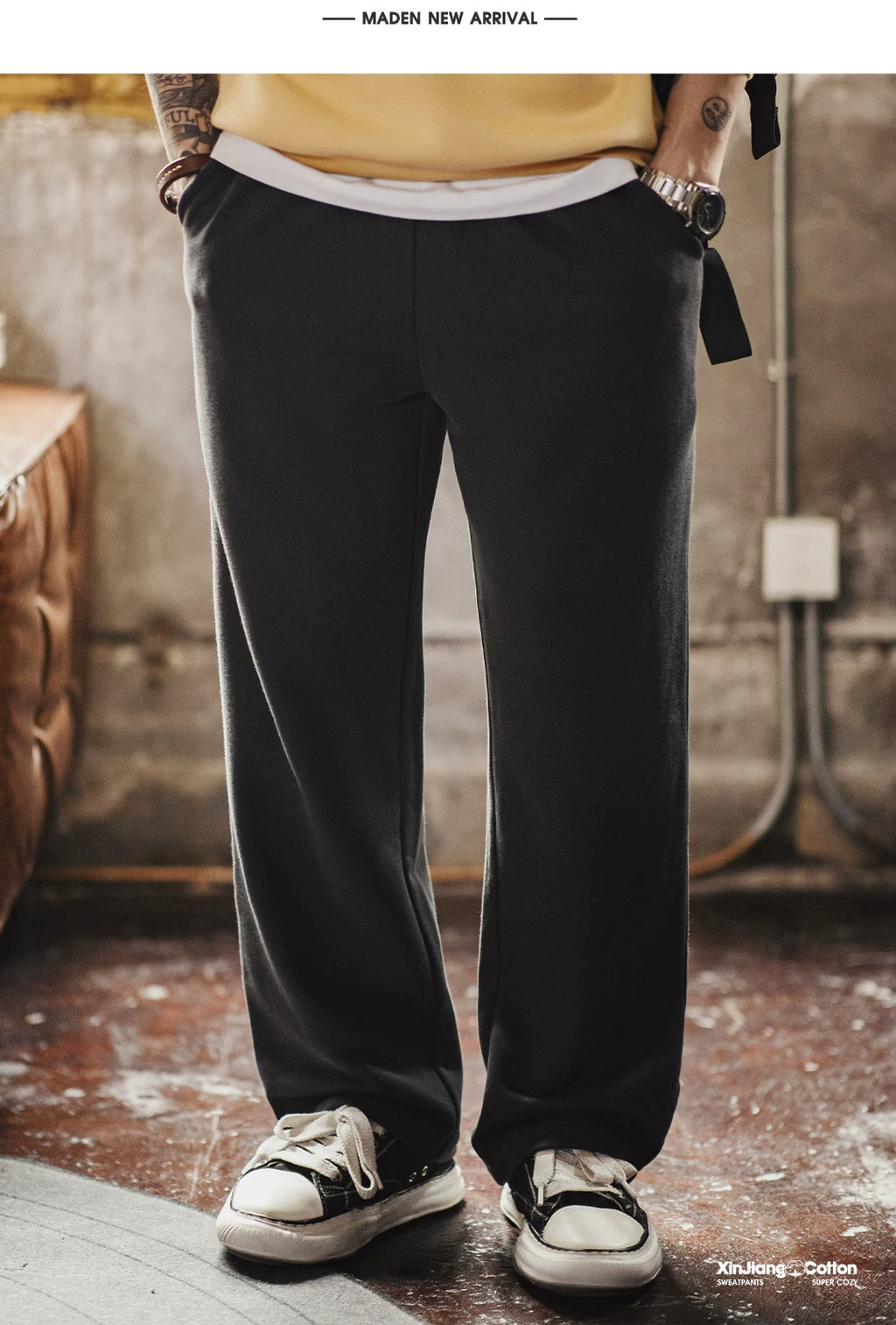 Madden Xinjiang cotton straight loose sweatpants