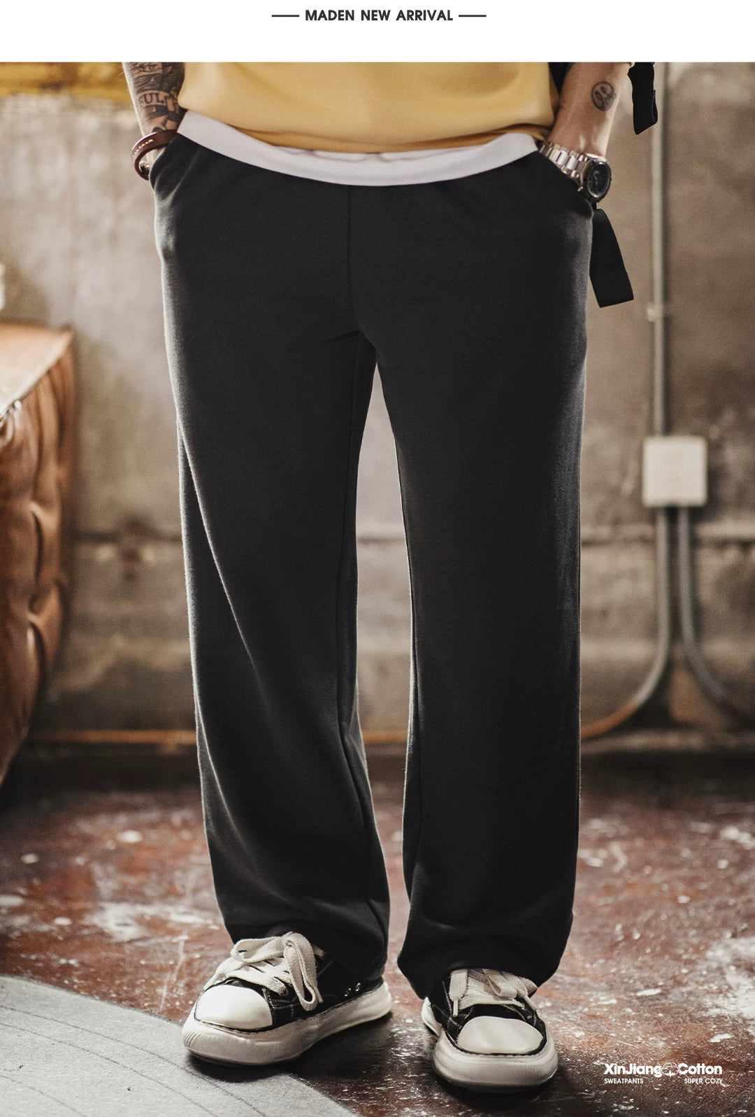 Madden Xinjiang cotton straight loose sweatpants