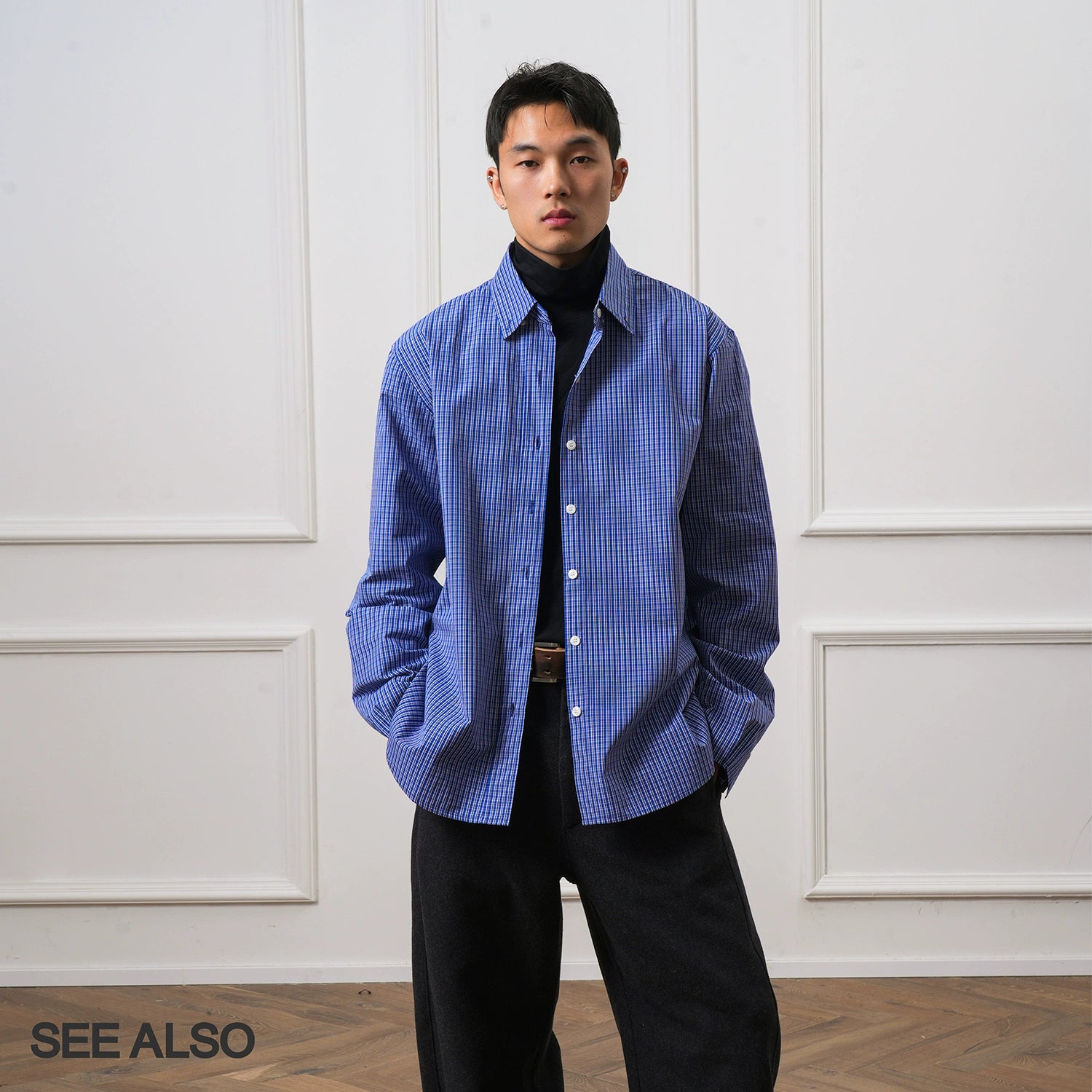 SEE ALSO Vintage Lazy Slack Autumn and Winter Loose Plaid Interior Long Sleeve Versatile Casual Shirt SA003