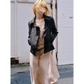 2th Desire Vintage Slim Short Leather Jacket