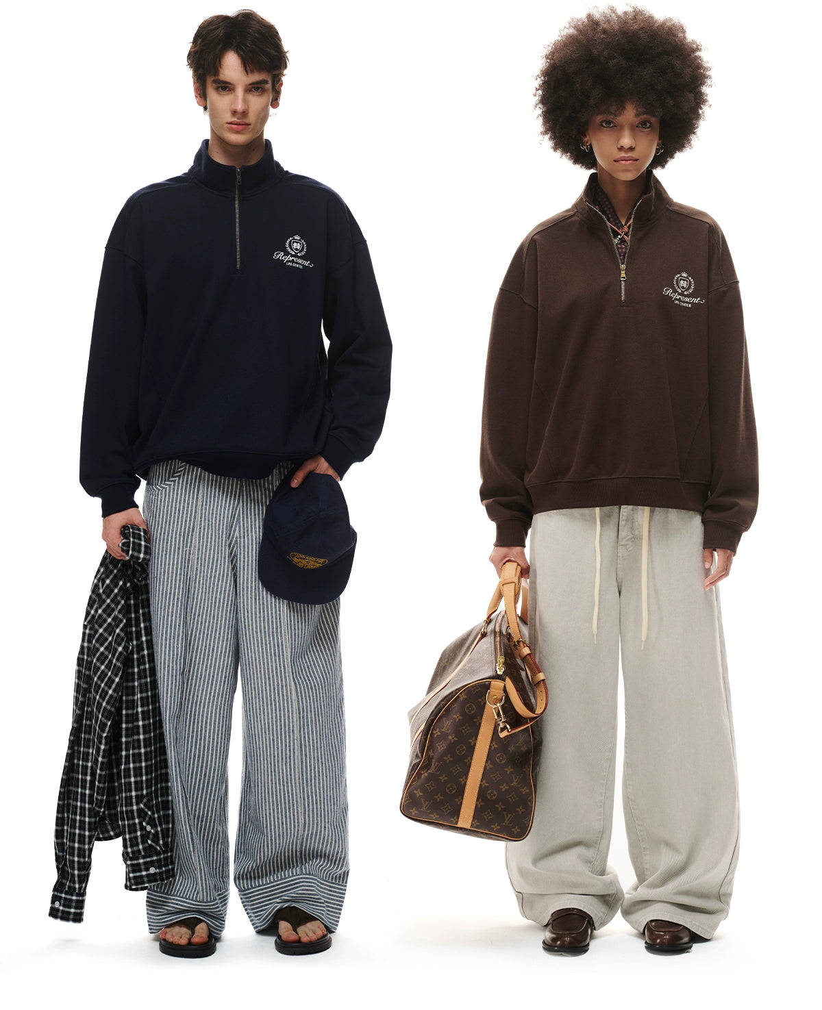 Loopsoon Vintage Half Zip Stand-Up Sweater