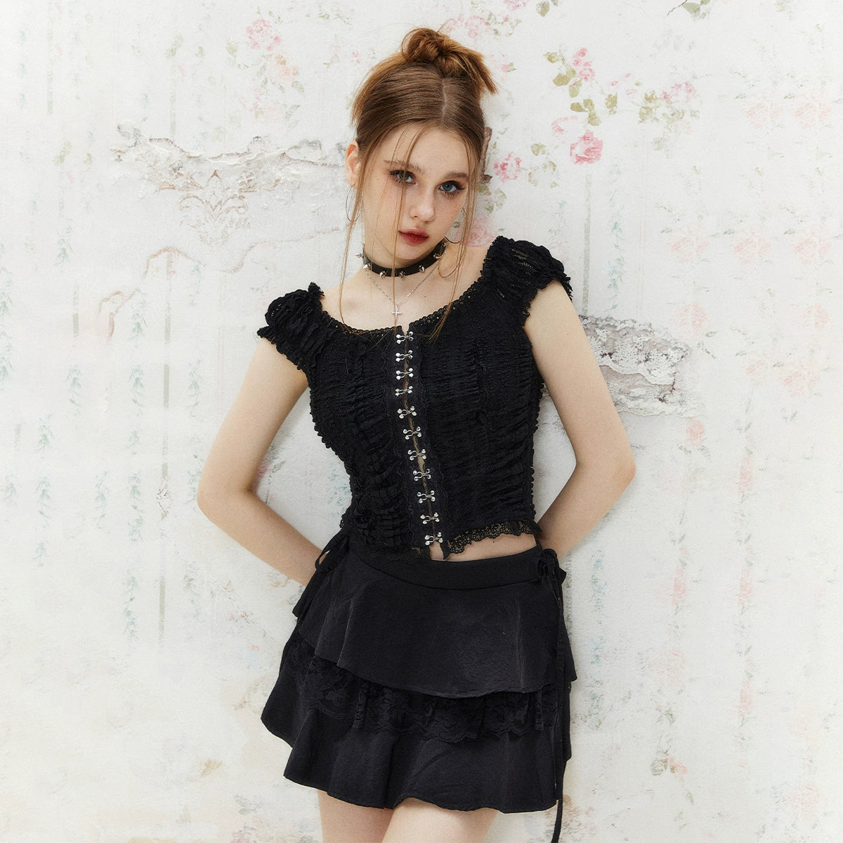 IMONE Square Neck Lace Shirt