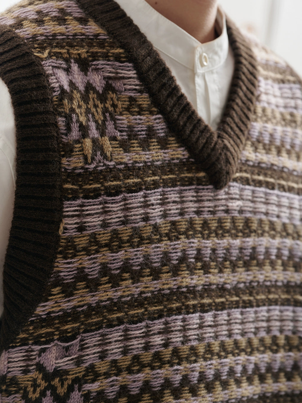 BUTTBILL Vintage V-neck Knitted Vest